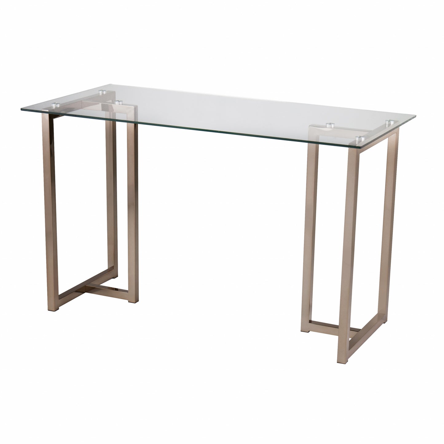 48" Clear and Champagne Glass Writing Desk