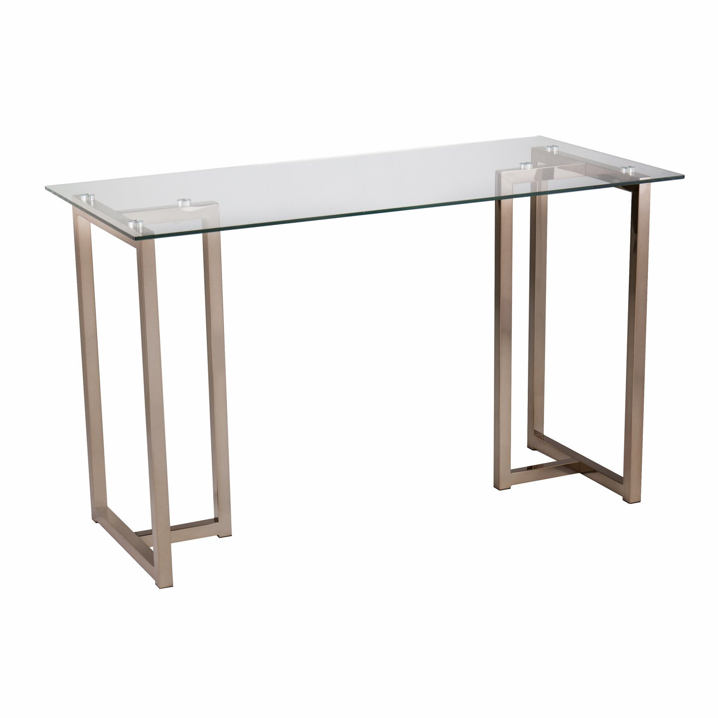 48" Clear and Champagne Glass Writing Desk