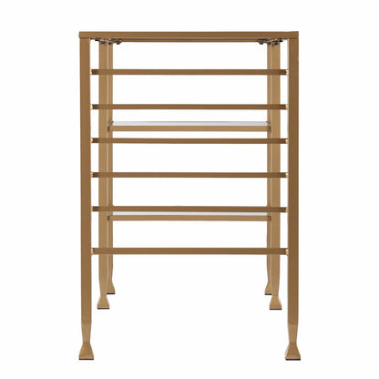 43" Clear and Gold Glass Writing Desk