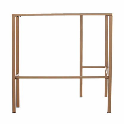 42" Clear and Gold Glass and Iron Corner Writing Desk
