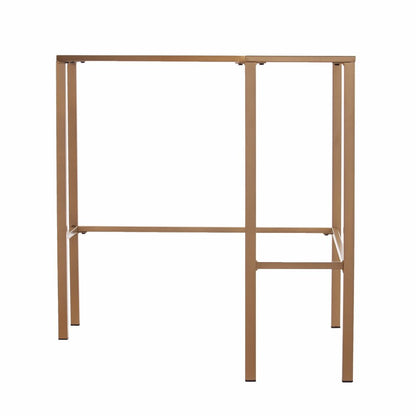 42" Clear and Gold Glass and Iron Corner Writing Desk