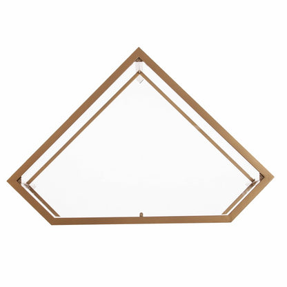 42" Clear and Gold Glass and Iron Corner Writing Desk