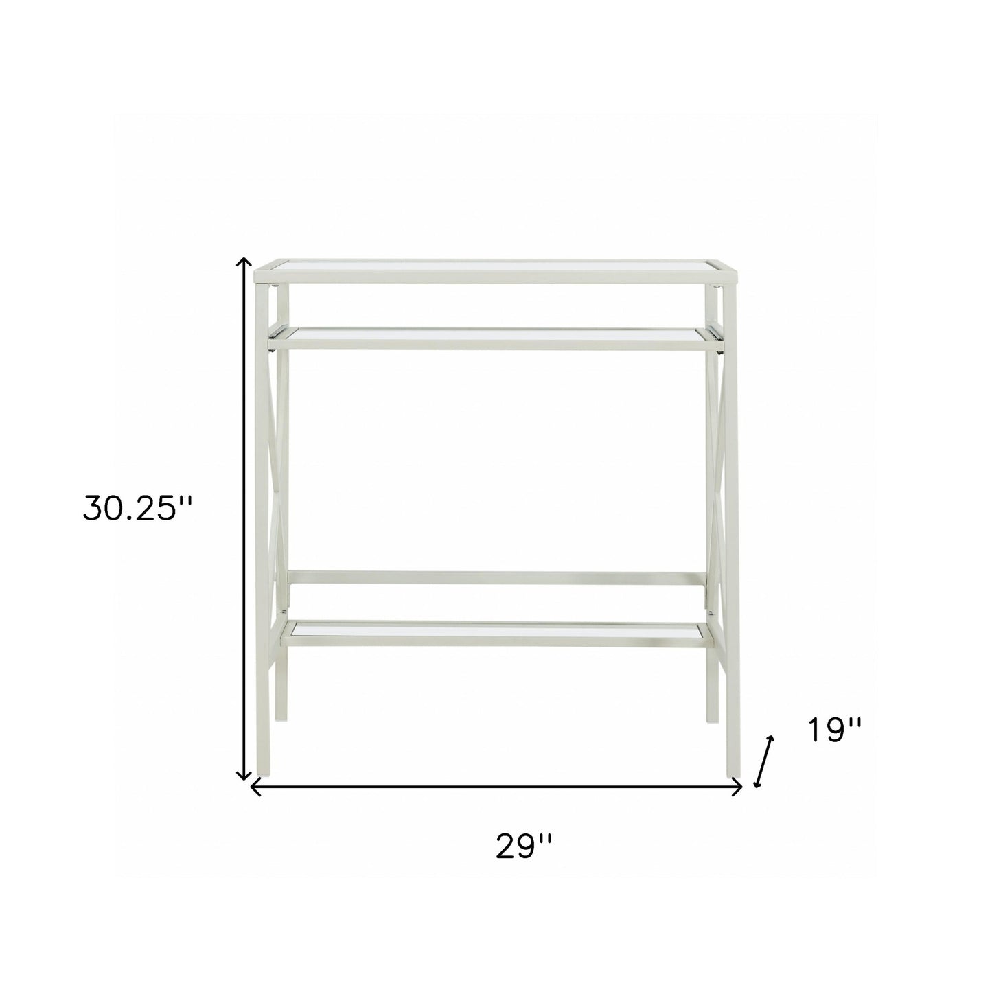 29" Clear And White Glass Writing Desk