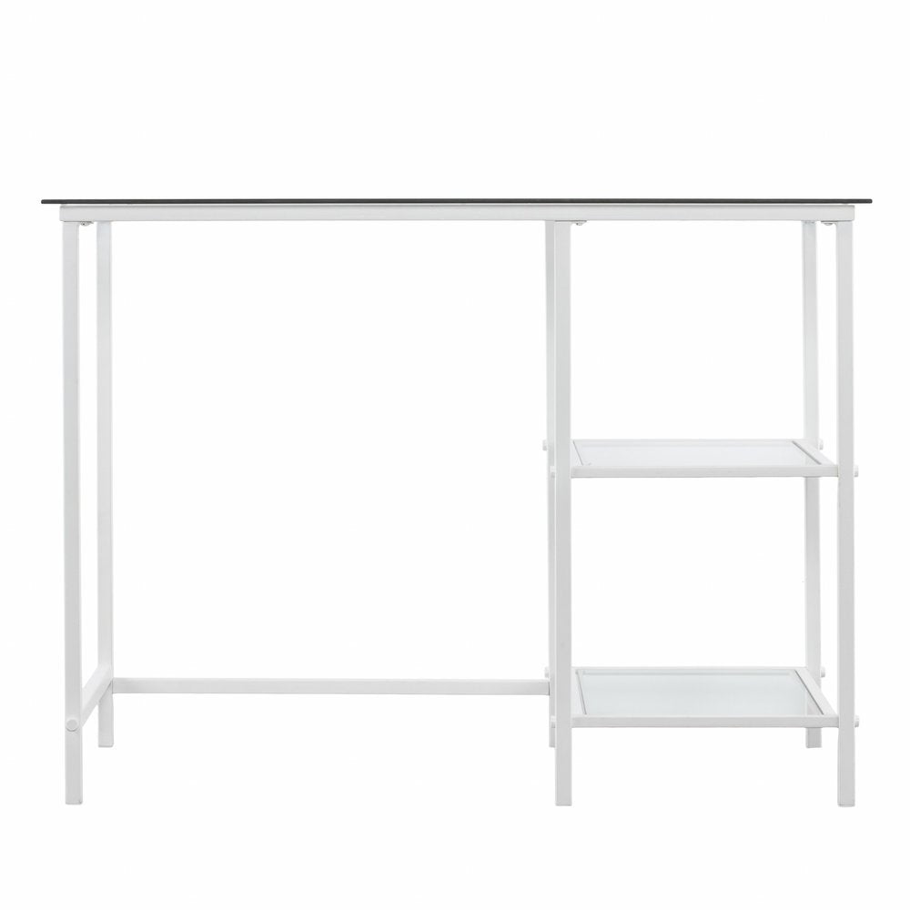 42" Clear and White Glass and Iron