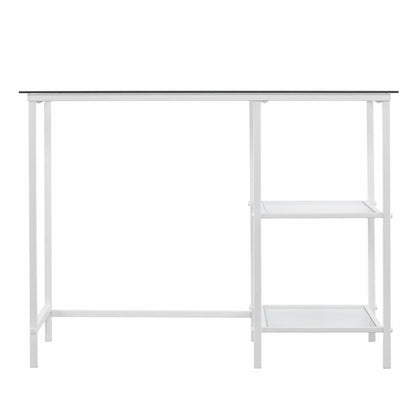 42" Clear and White Glass and Iron