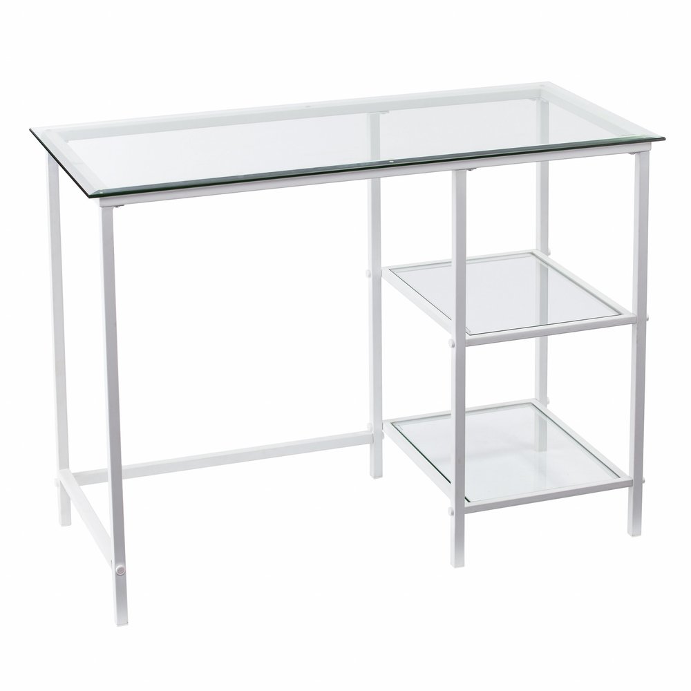 42" Clear and White Glass and Iron