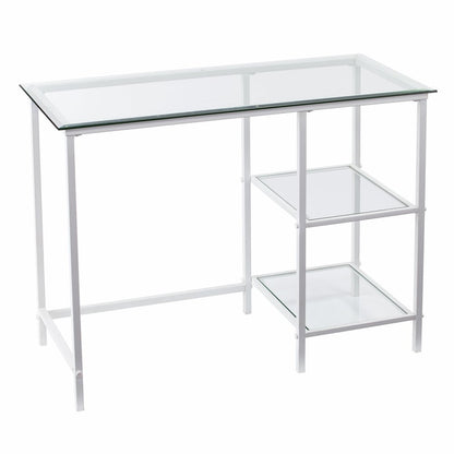 42" Clear and White Glass and Iron