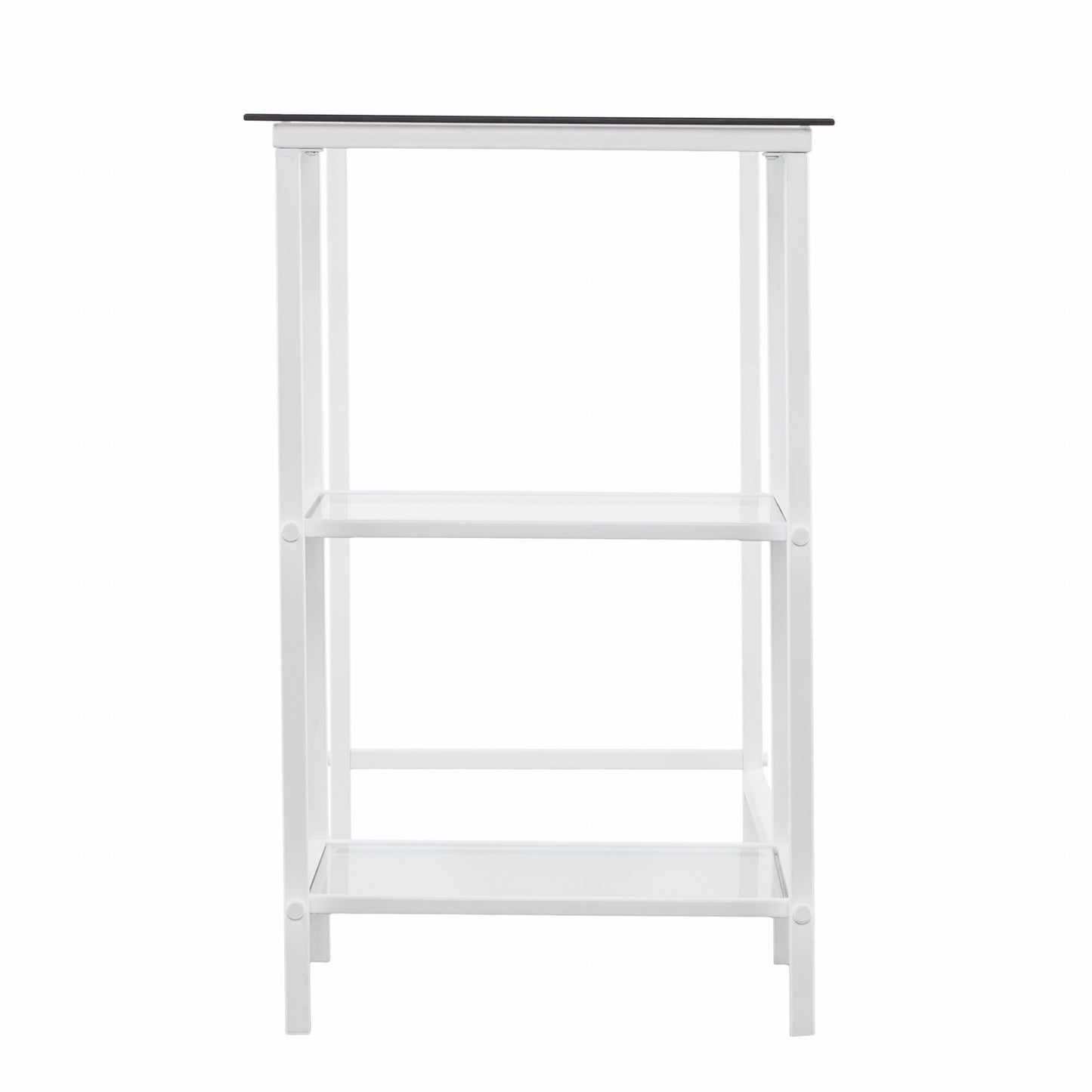 42" Clear and White Glass Writing Desk