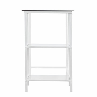 42" Clear and White Glass Writing Desk