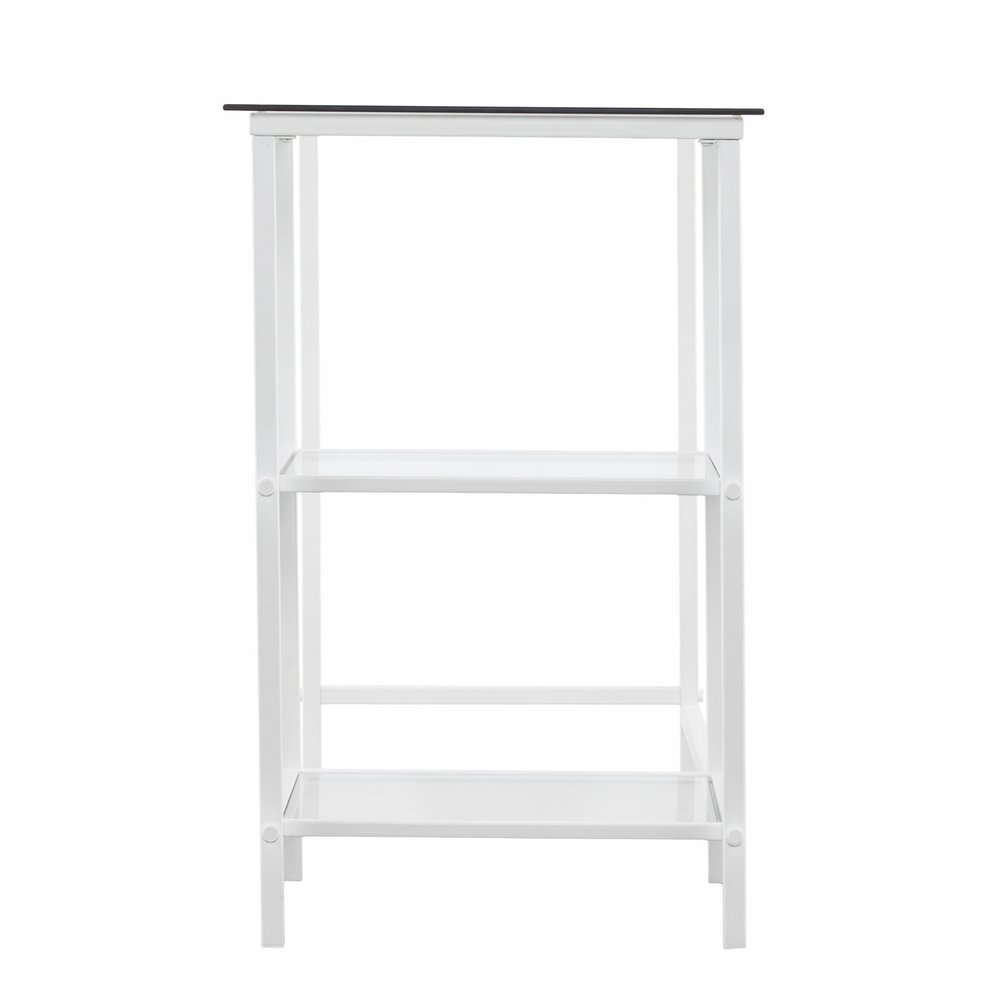 42" Clear and White Glass and Iron