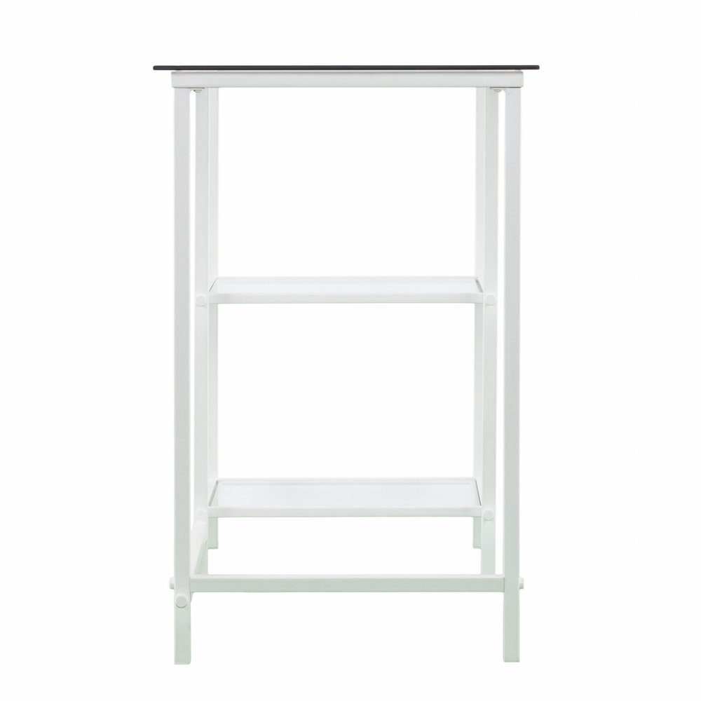42" Clear and White Glass and Iron
