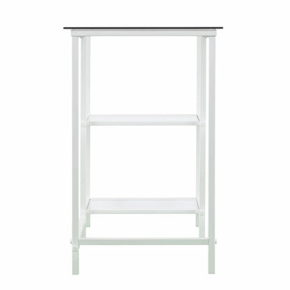 42" Clear and White Glass and Iron