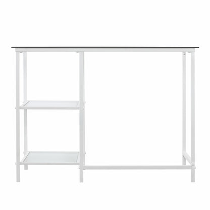 42" Clear and White Glass Writing Desk