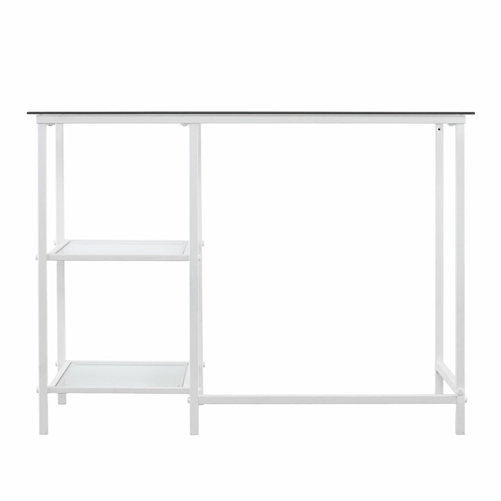 42" Clear and White Glass and Iron