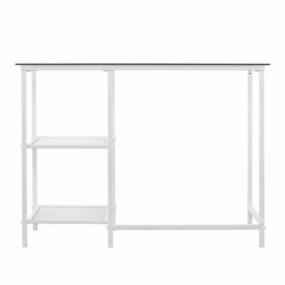42" Clear and White Glass and Iron