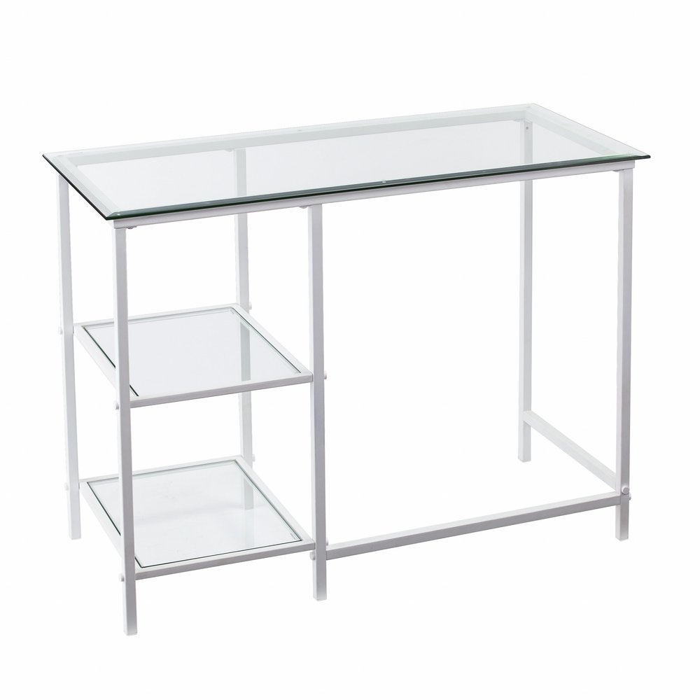 42" Clear and White Glass and Iron