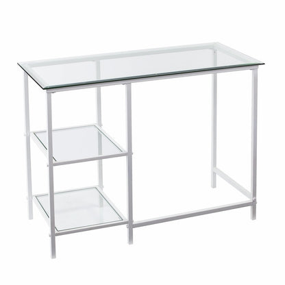 42" Clear and White Glass and Iron