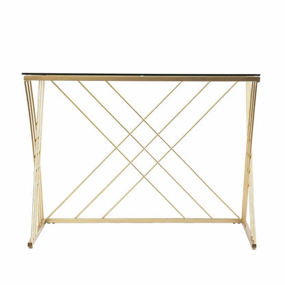 40" Clear and Gold Glass and Iron Sled