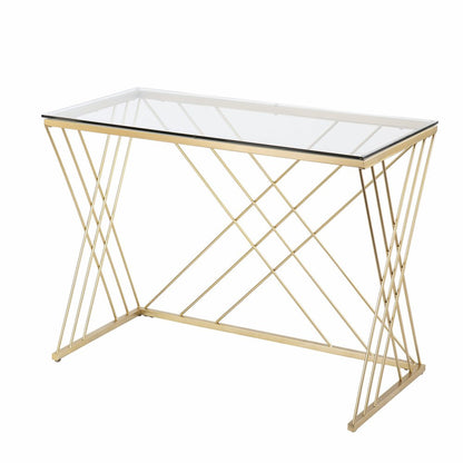 40" Clear and Gold Glass and Iron Sled