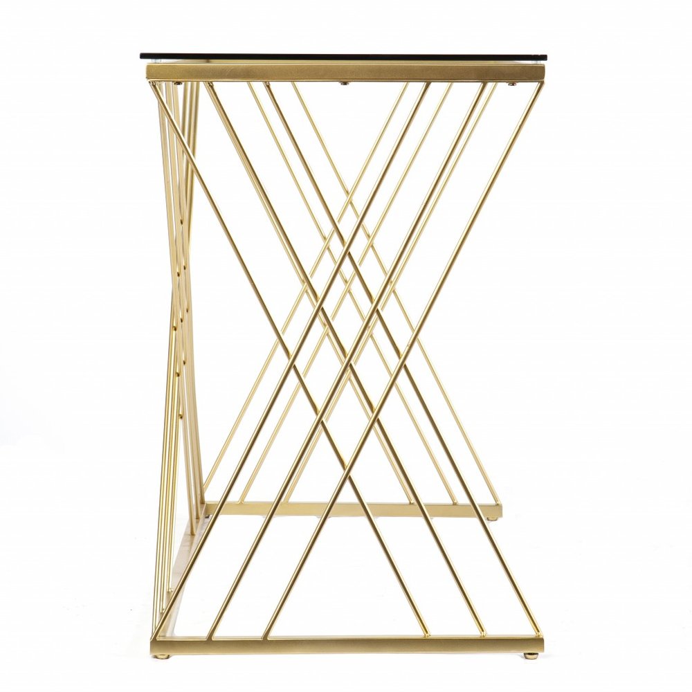 40" Clear and Gold Glass and Iron Sled