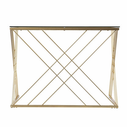 40" Clear and Gold Glass and Iron Sled