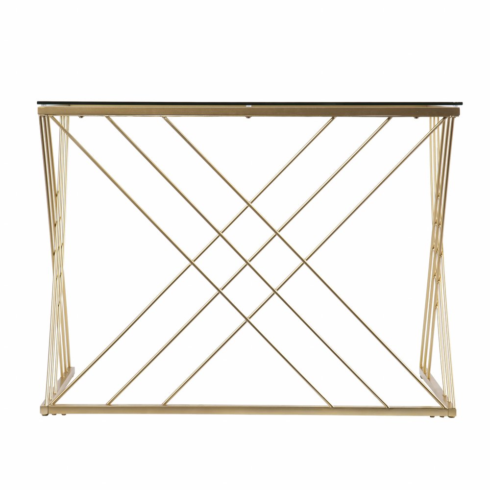 40" Clear and Gold Glass and Iron Sled