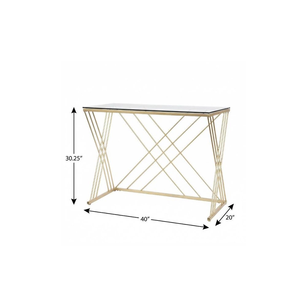 40" Clear and Gold Glass and Iron Sled