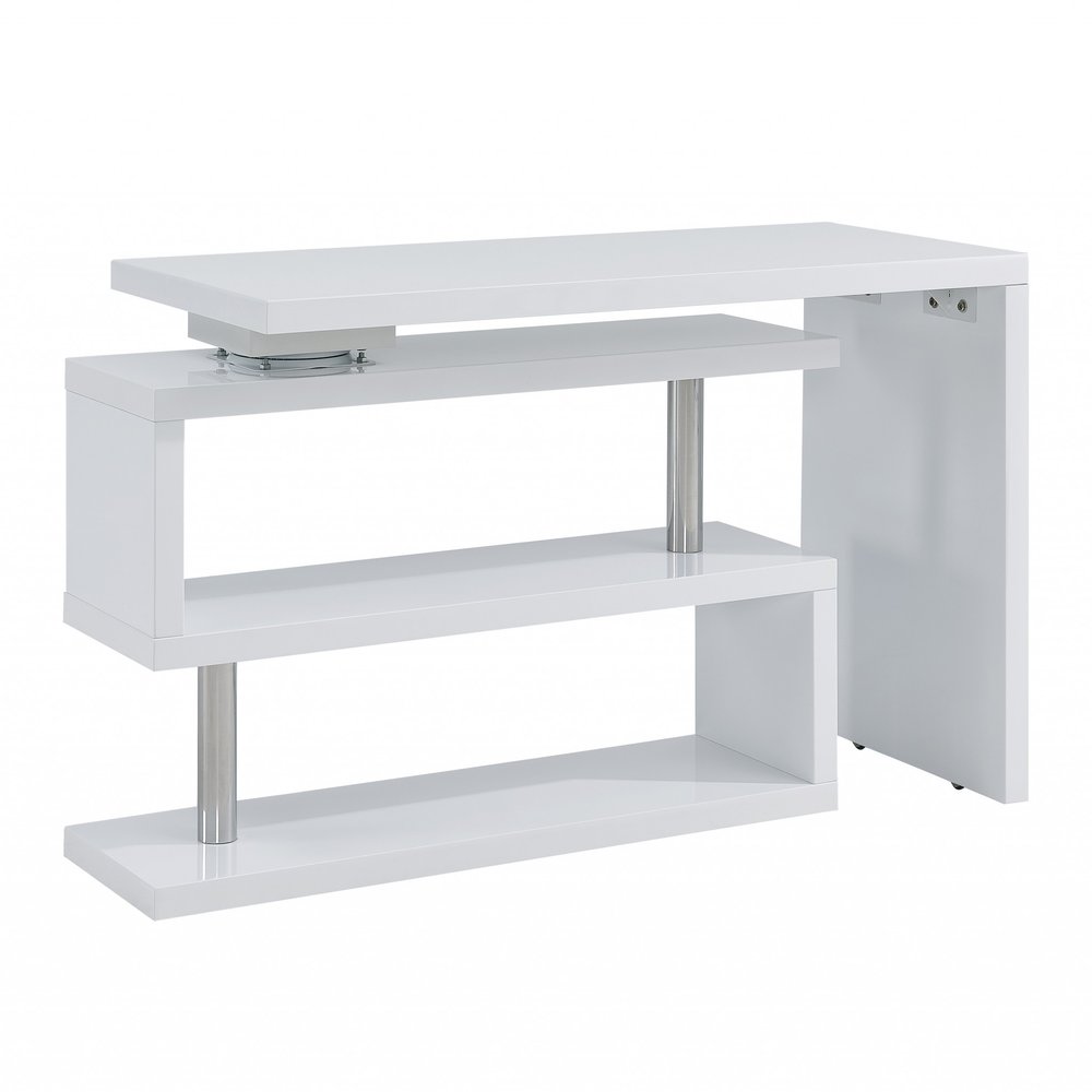 45" White Wood Corner Pedestal