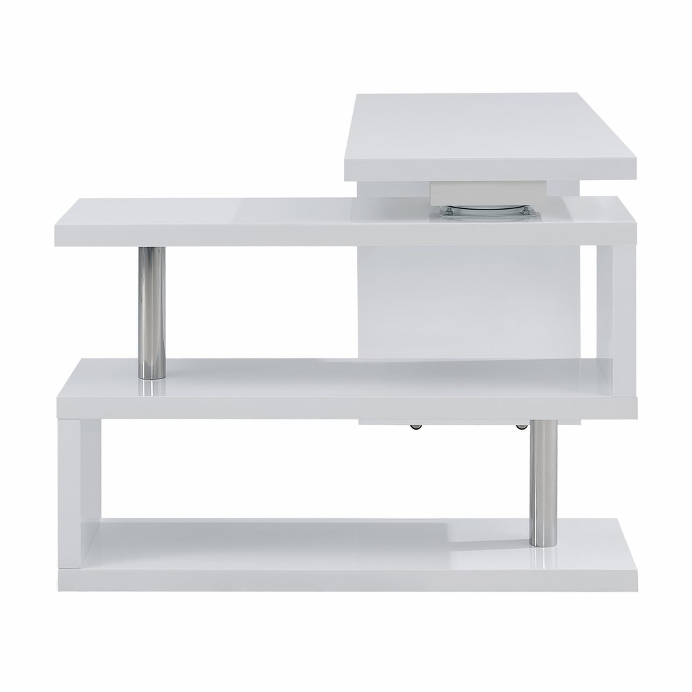 45" White Wood Corner Pedestal
