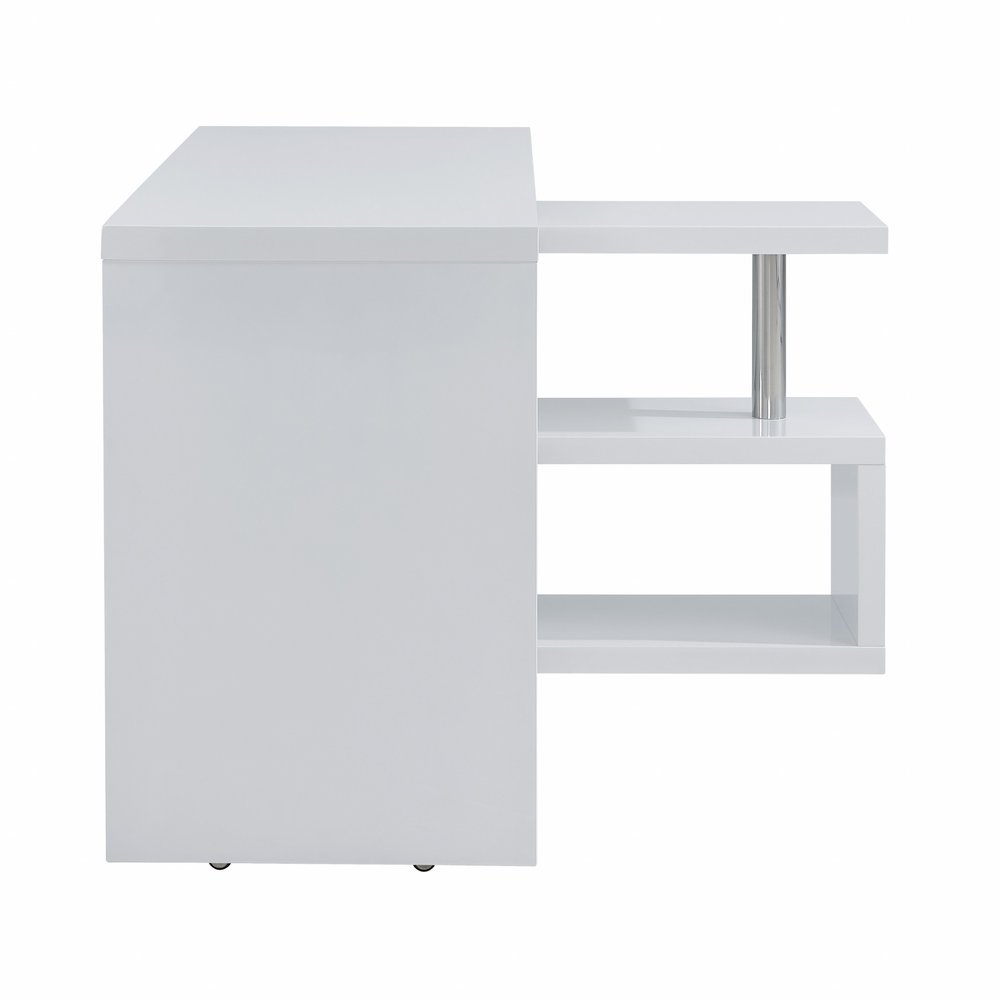45" White Wood Corner Pedestal