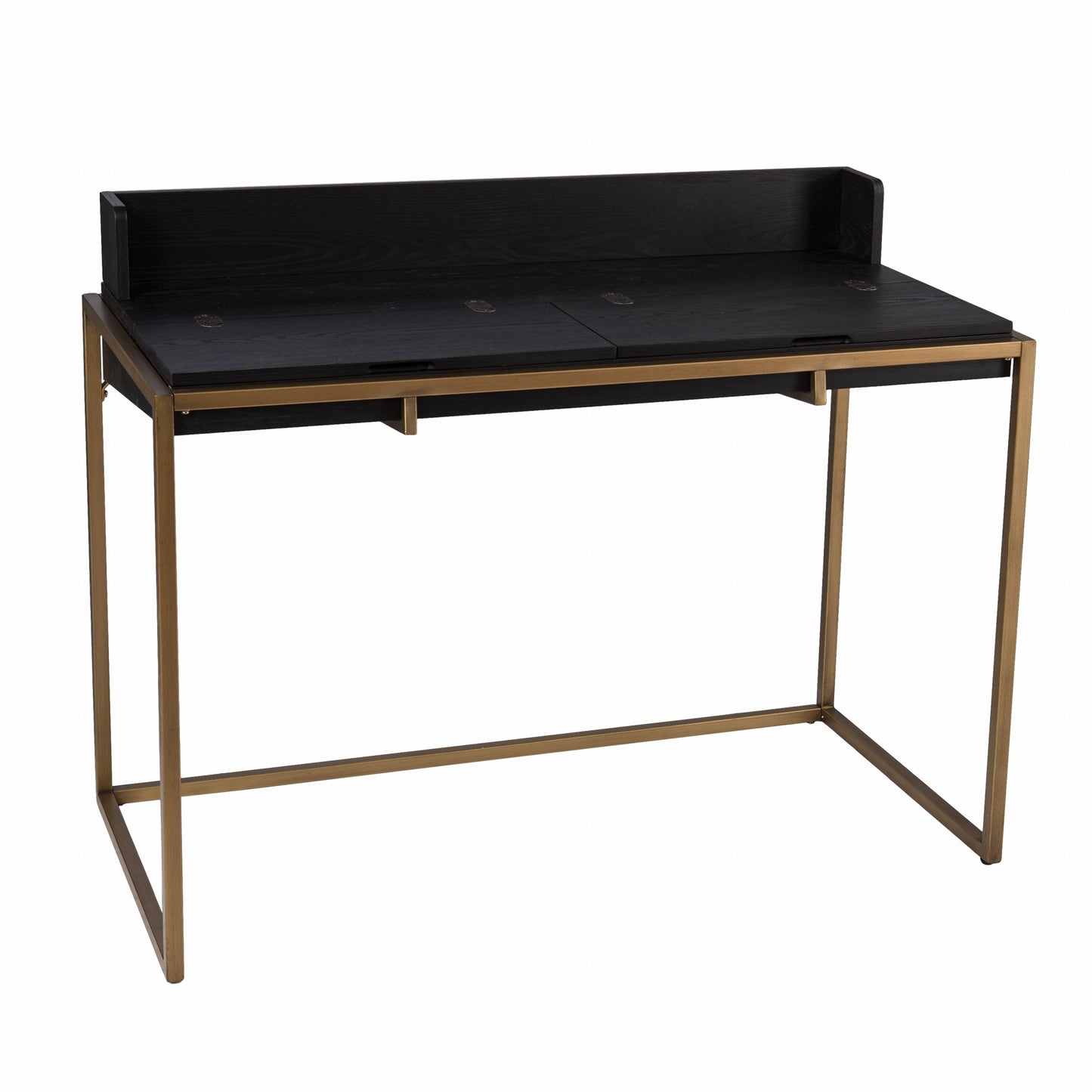 46" Black And Gold Writing Desk