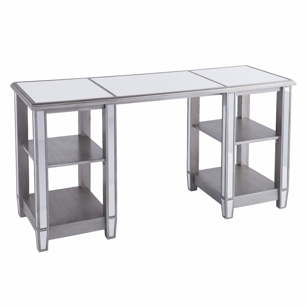 50" Silver Wood Mirrored