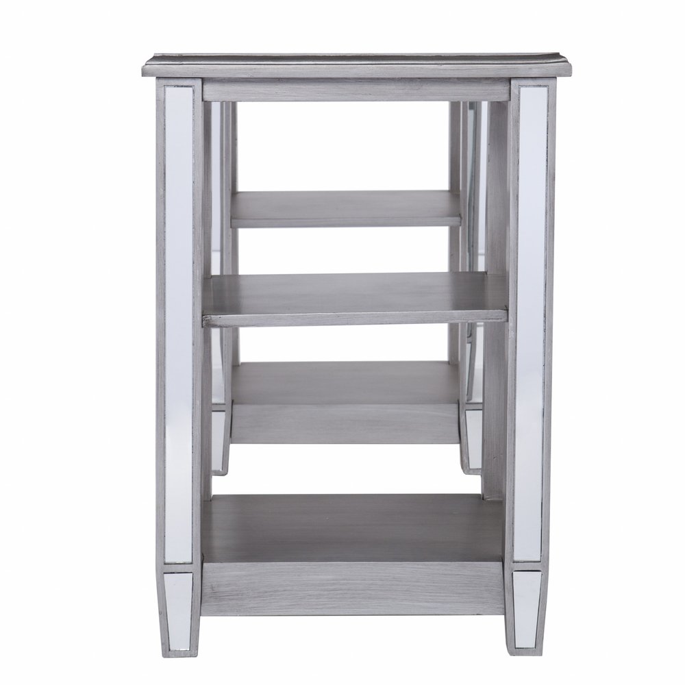 50" Silver Wood Mirrored