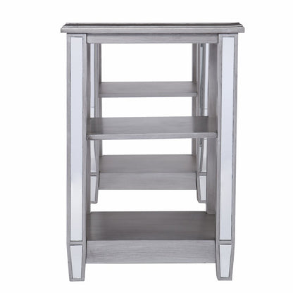 50" Silver Wood Mirrored
