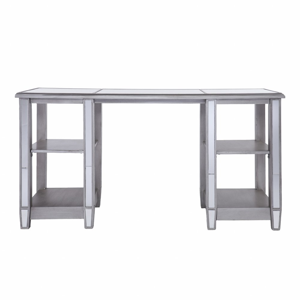 50" Silver Wood Mirrored
