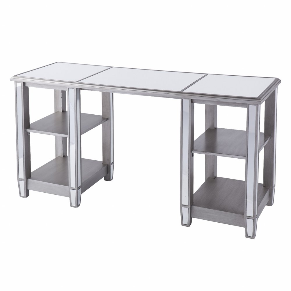 50" Silver Wood Mirrored