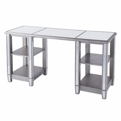 50" Silver Wood Mirrored