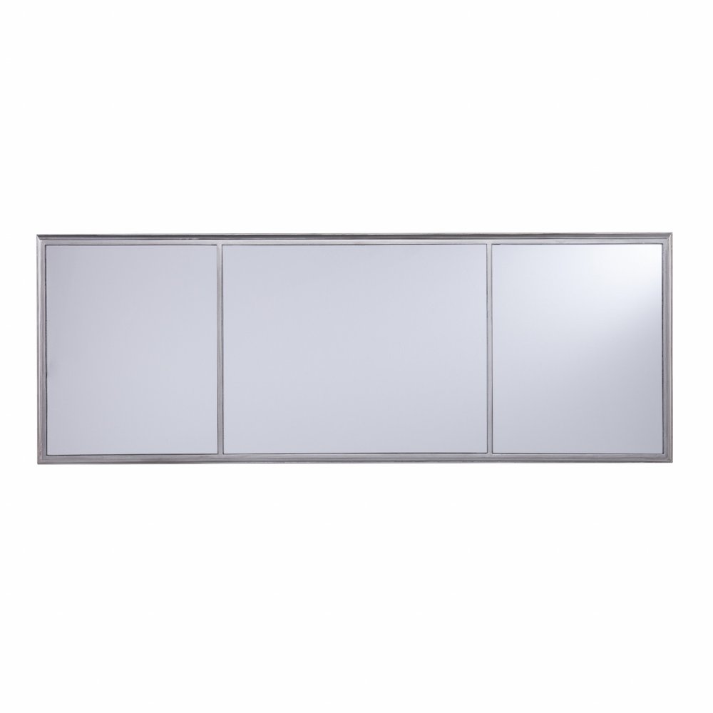50" Silver Wood Mirrored