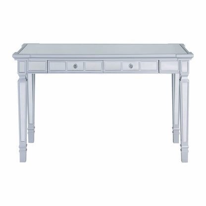 47" Silver Wood Mirrored With Two Drawers