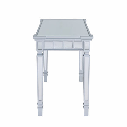 47" Silver Wood Mirrored With Two Drawers