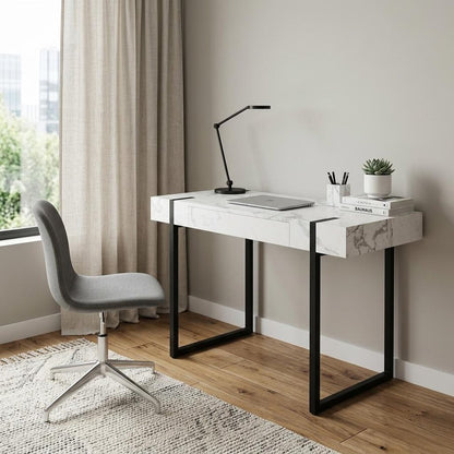 45" White and Black Writing Desk