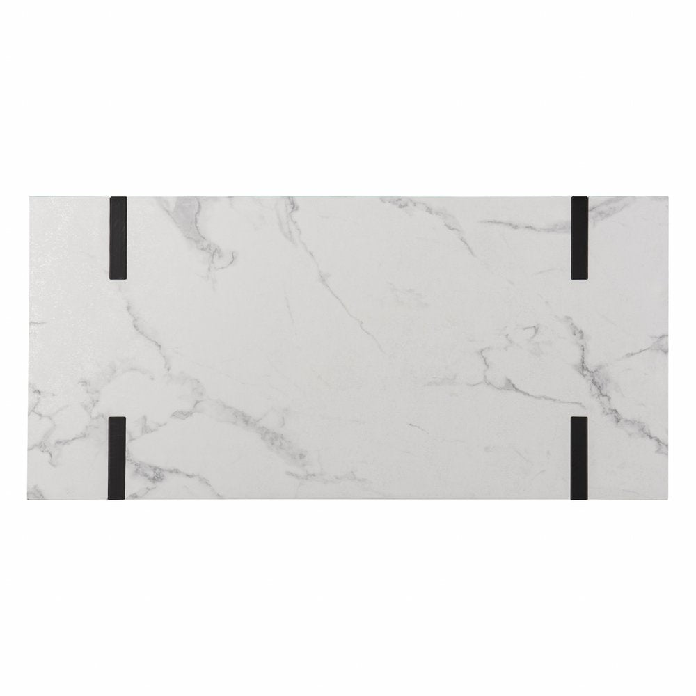 45" White and Black Writing Desk