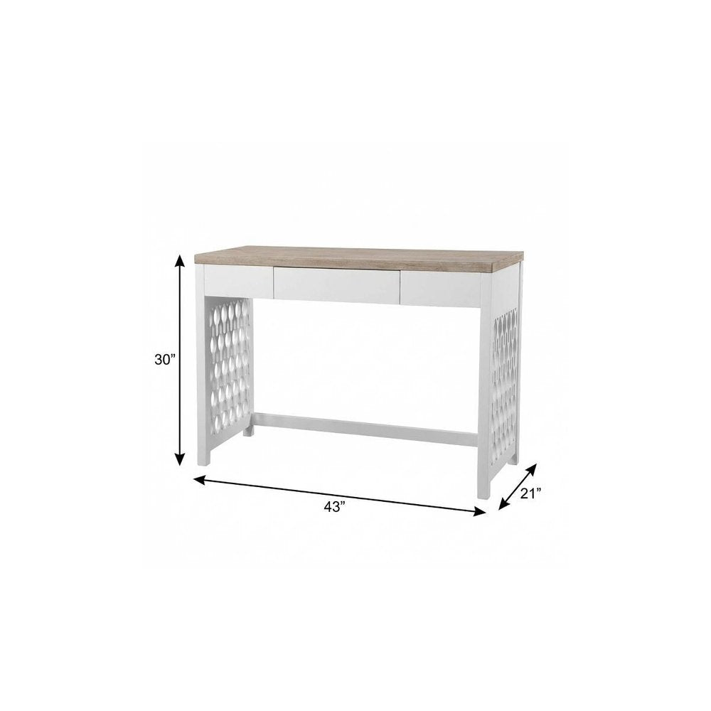 43" Natural and White Wood