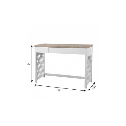 43" Natural and White Wood