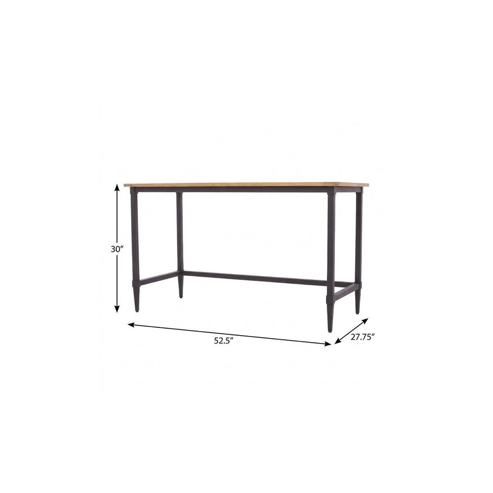 53" Natural and Black Wood Writing Desk