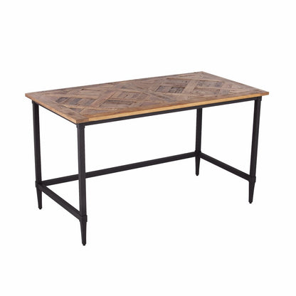 53" Natural and Black Wood Writing Desk