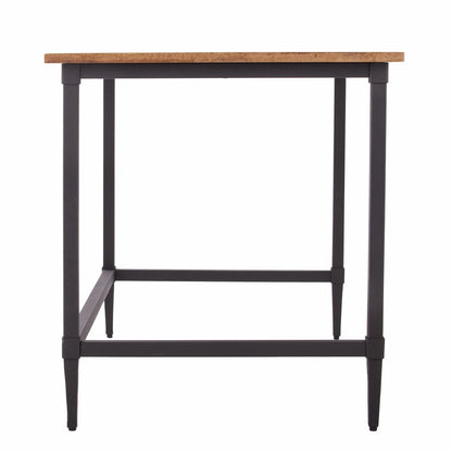 53" Natural and Black Wood Writing Desk