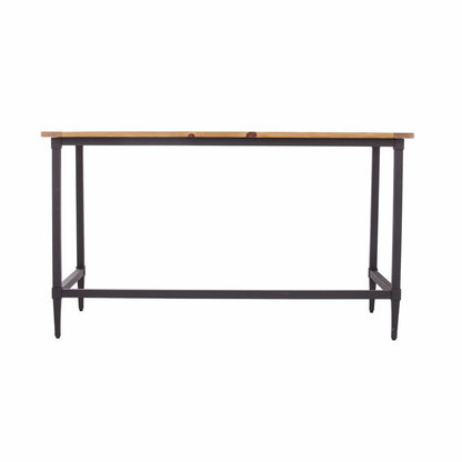 53" Natural and Black Wood Writing Desk