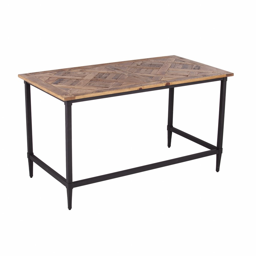 53" Natural and Black Wood Writing Desk