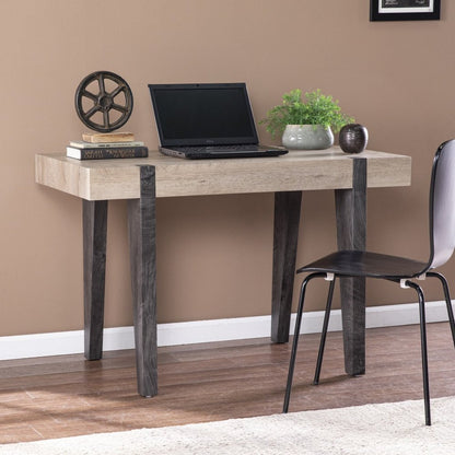 45" Natural and Dark Brown Wood Parsons